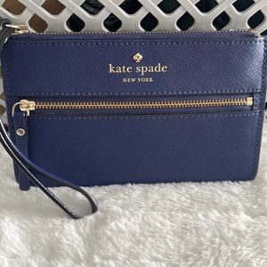 Kate Spade NY Bright Blue Leather Small Wristlet